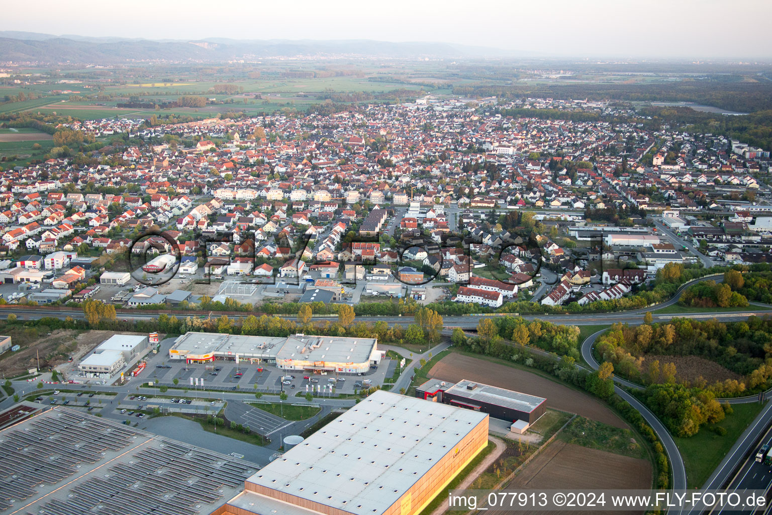 Lorsch in the state Hesse, Germany from above