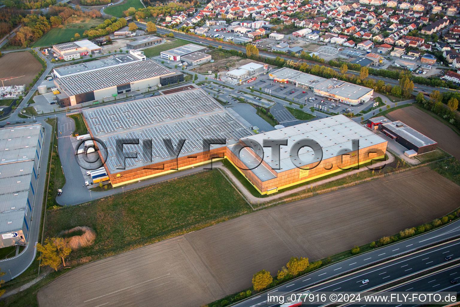 Building complex and grounds of the logistics center of Verteilzentrums von Alnatura in Lorsch in the state Hesse, Germany