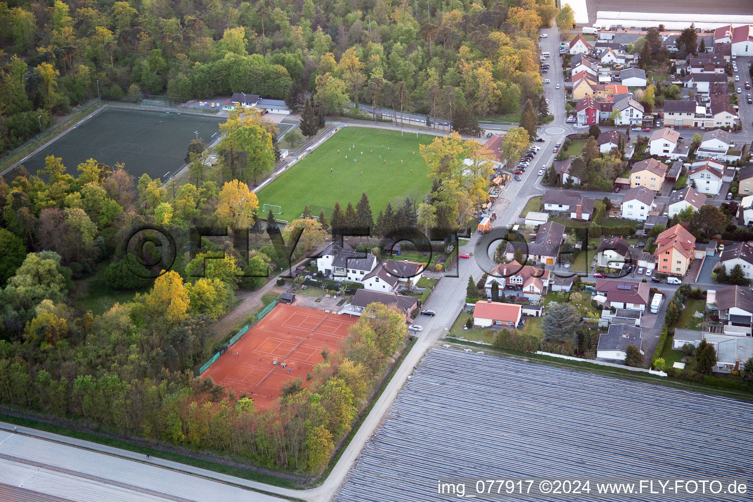 Einhausen in the state Hesse, Germany seen from a drone