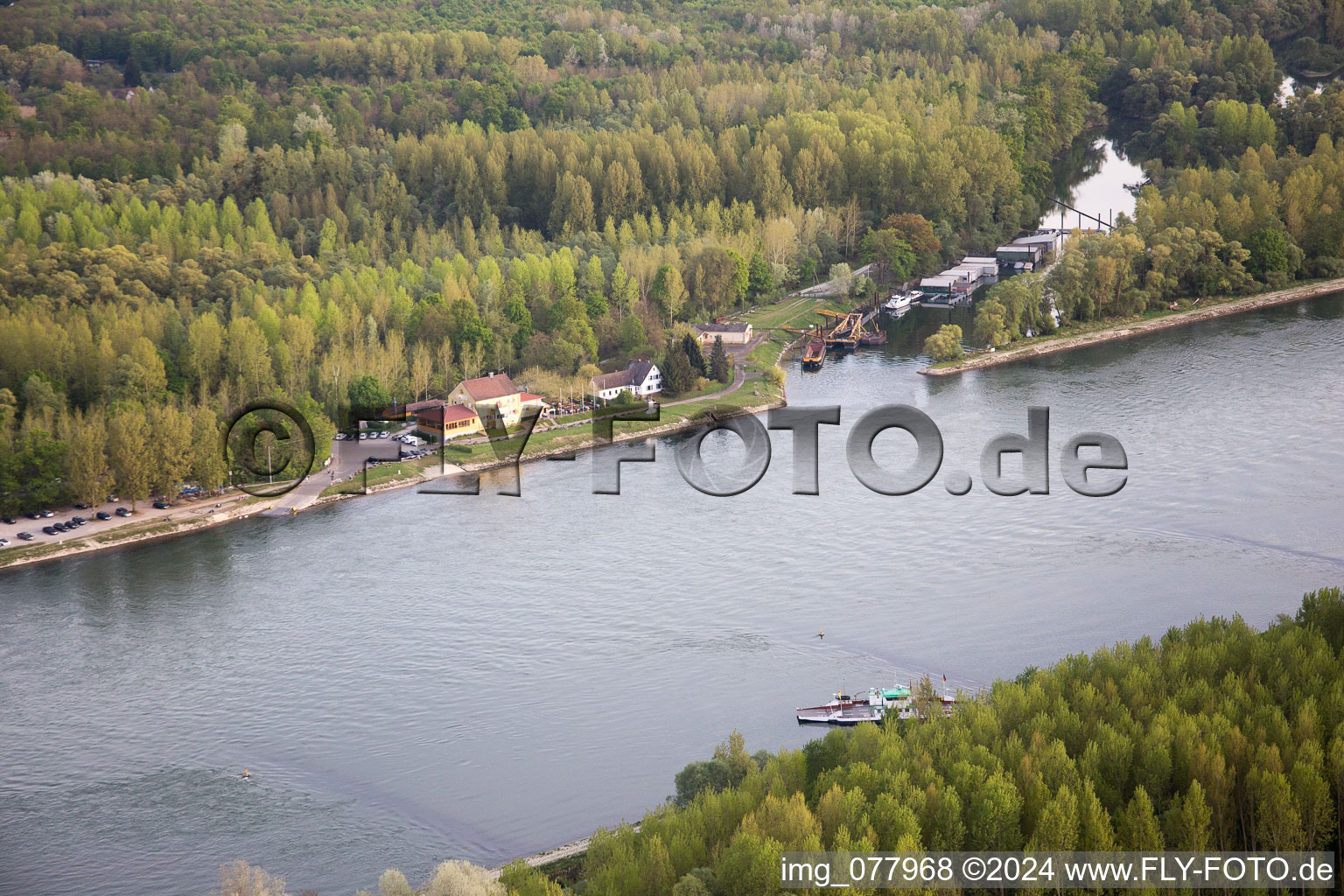 Old customs house on the Auer Altrhein in Au am Rhein in the state Baden-Wuerttemberg, Germany