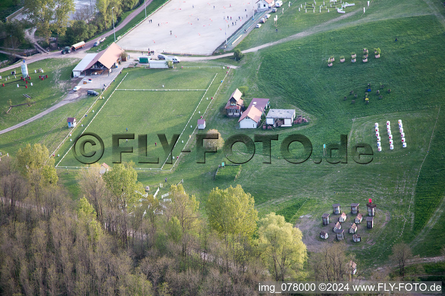 Neewiller-près-Lauterbourg in the state Bas-Rhin, France from the plane