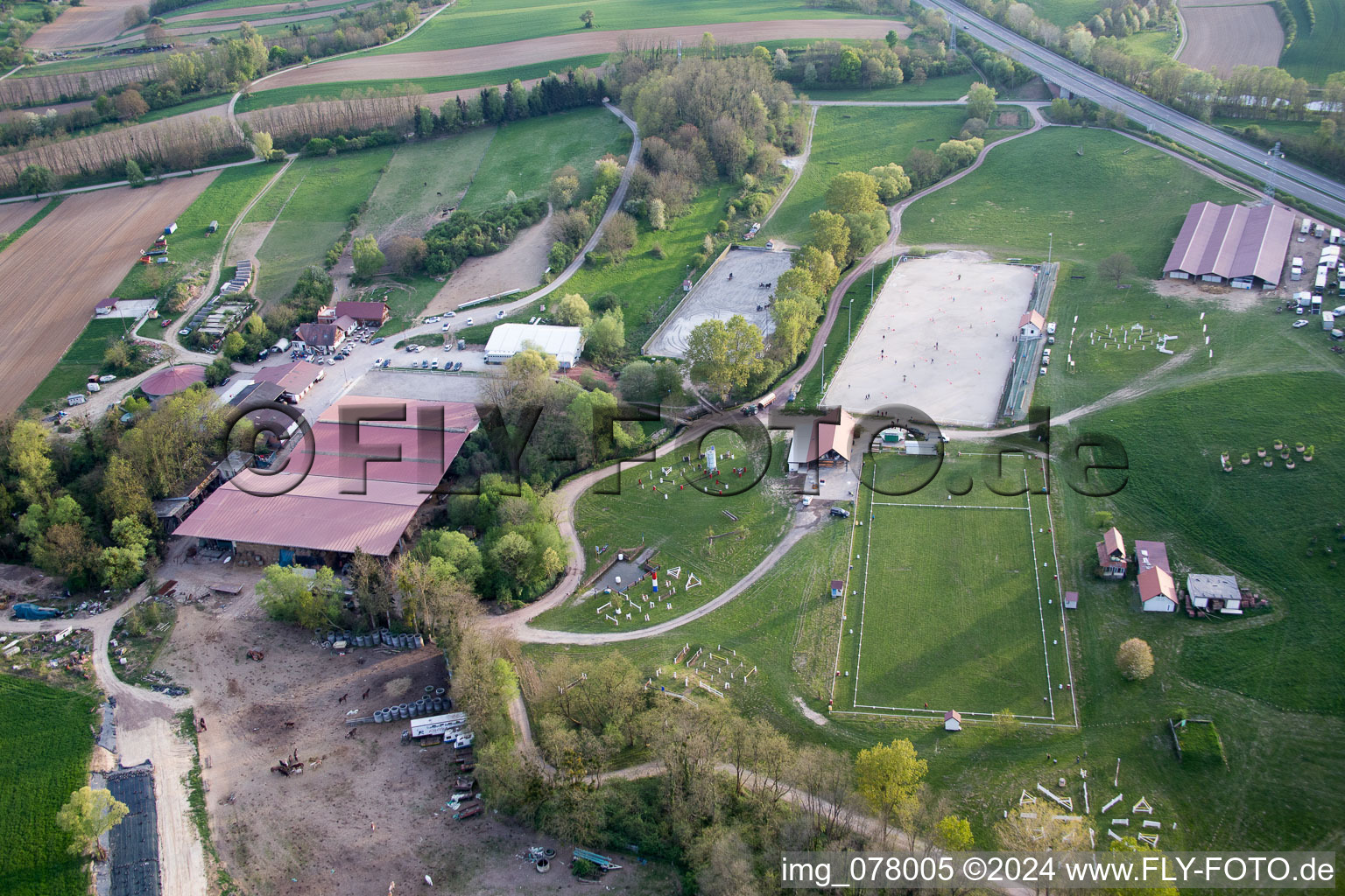 Drone recording of Neewiller-près-Lauterbourg in the state Bas-Rhin, France