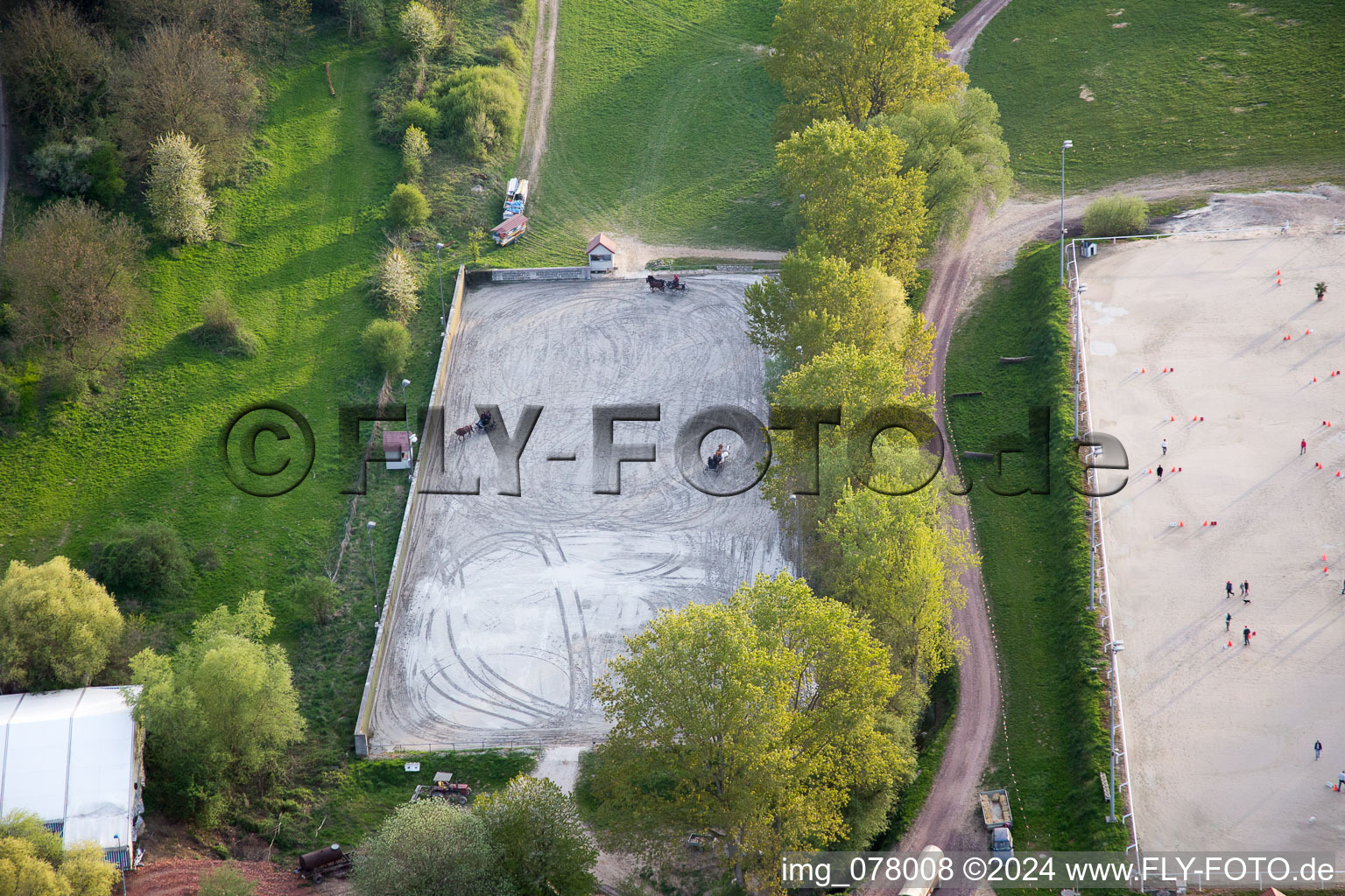 Neewiller-près-Lauterbourg in the state Bas-Rhin, France from the drone perspective