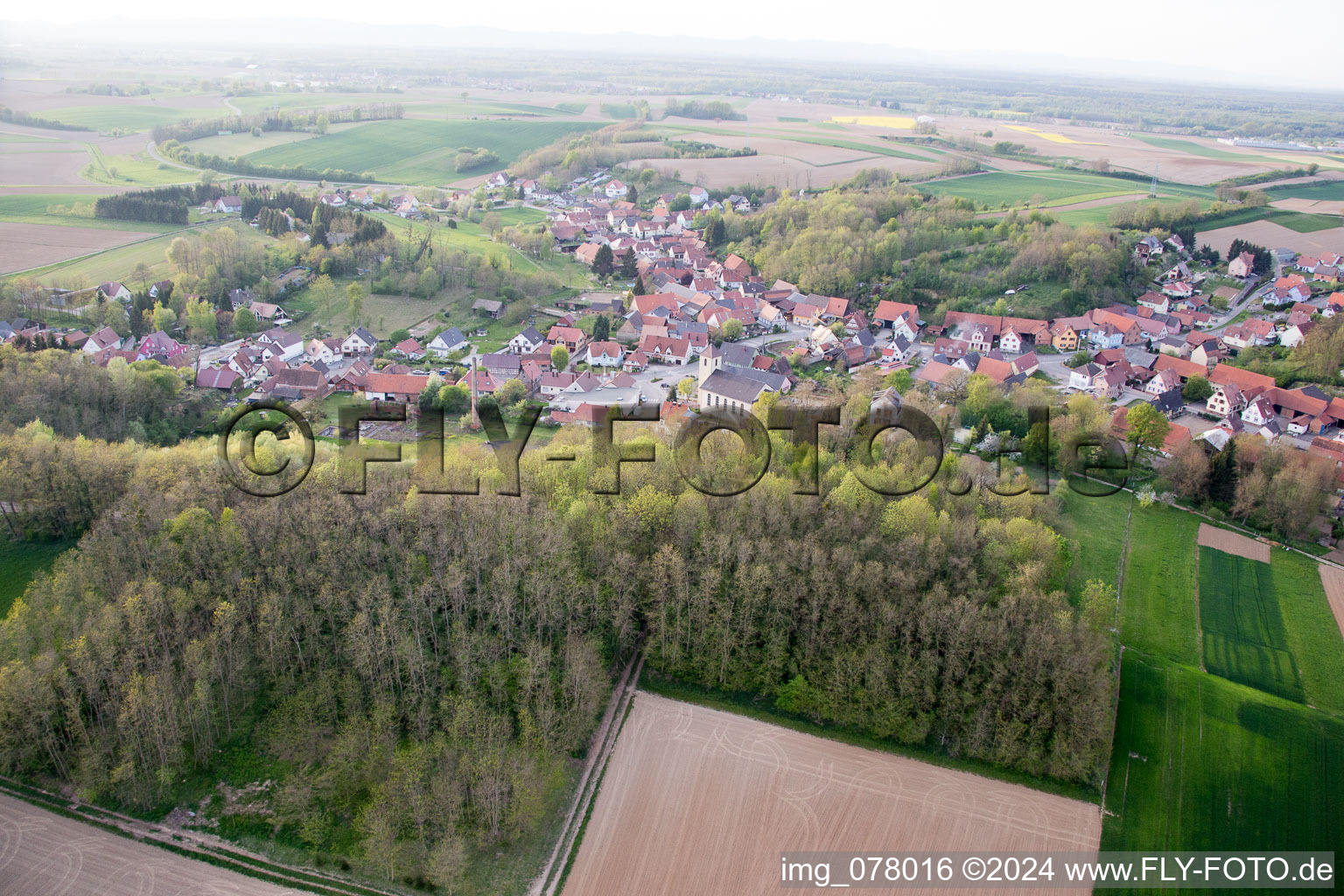 Neewiller-près-Lauterbourg in the state Bas-Rhin, France out of the air