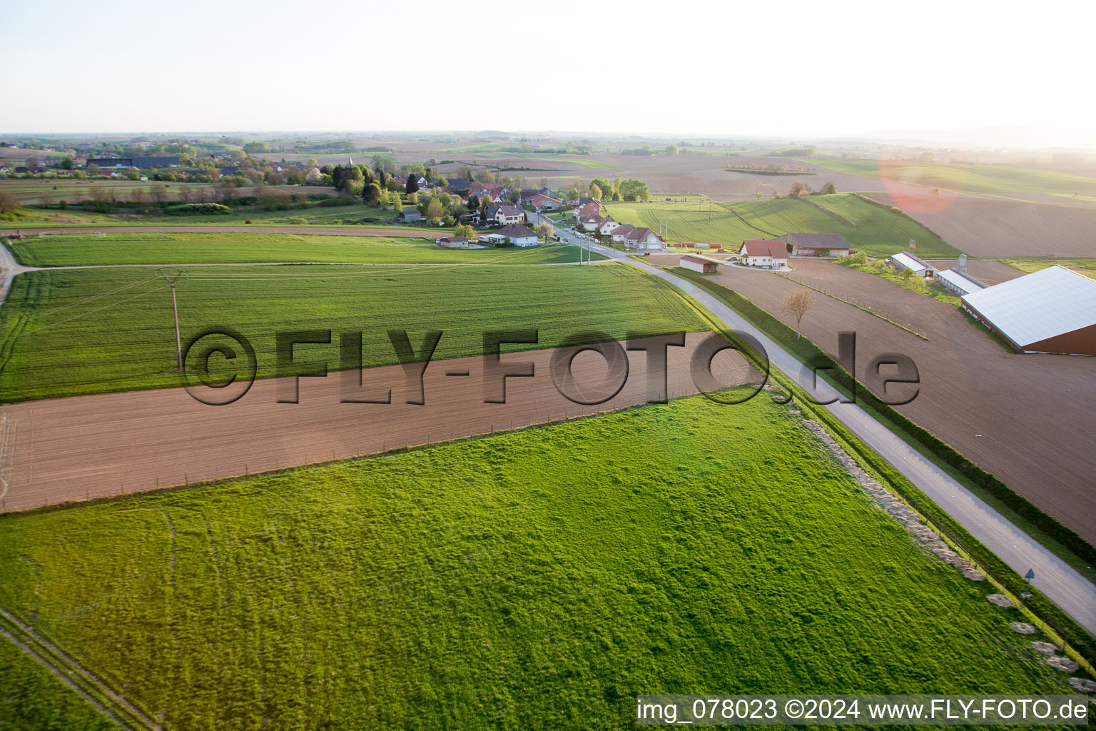 Aerial view of Siegen in the state Bas-Rhin, France