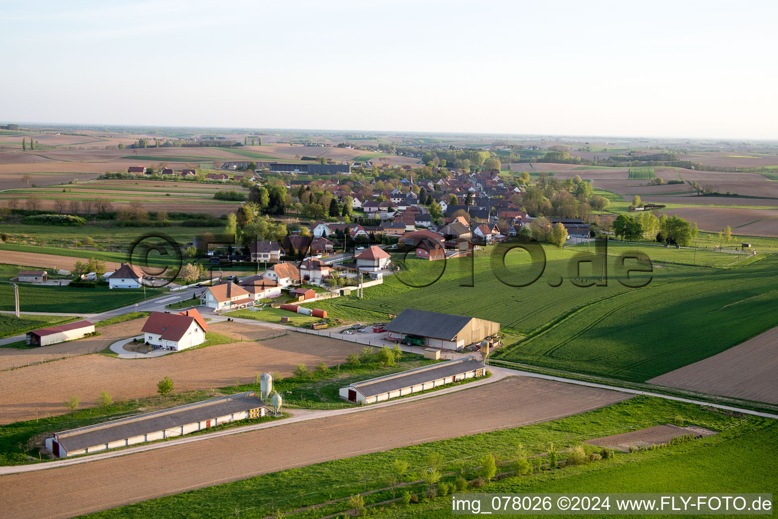 Siegen in the state Bas-Rhin, France from above