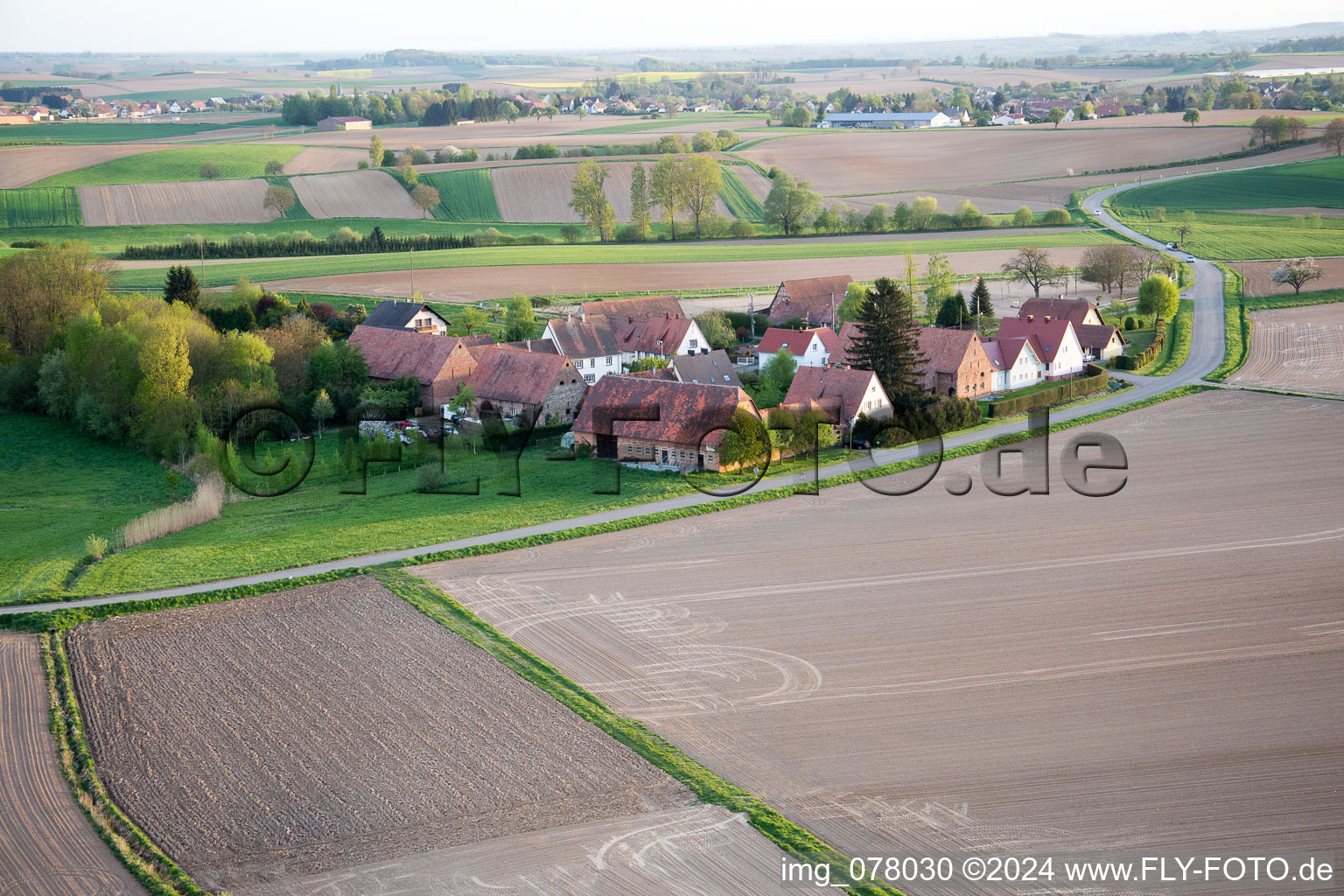 Aerial photograpy of Frohnackerhof in Schleithal in the state Bas-Rhin, France