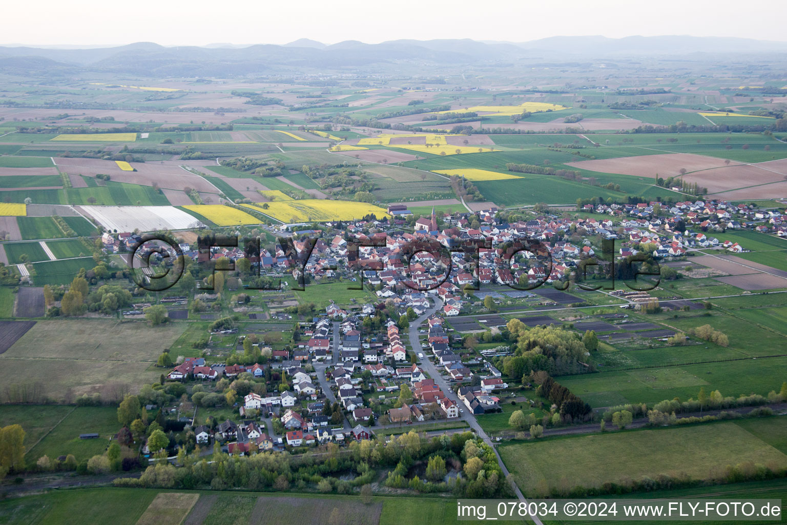 Kapsweyer in the state Rhineland-Palatinate, Germany from the drone perspective