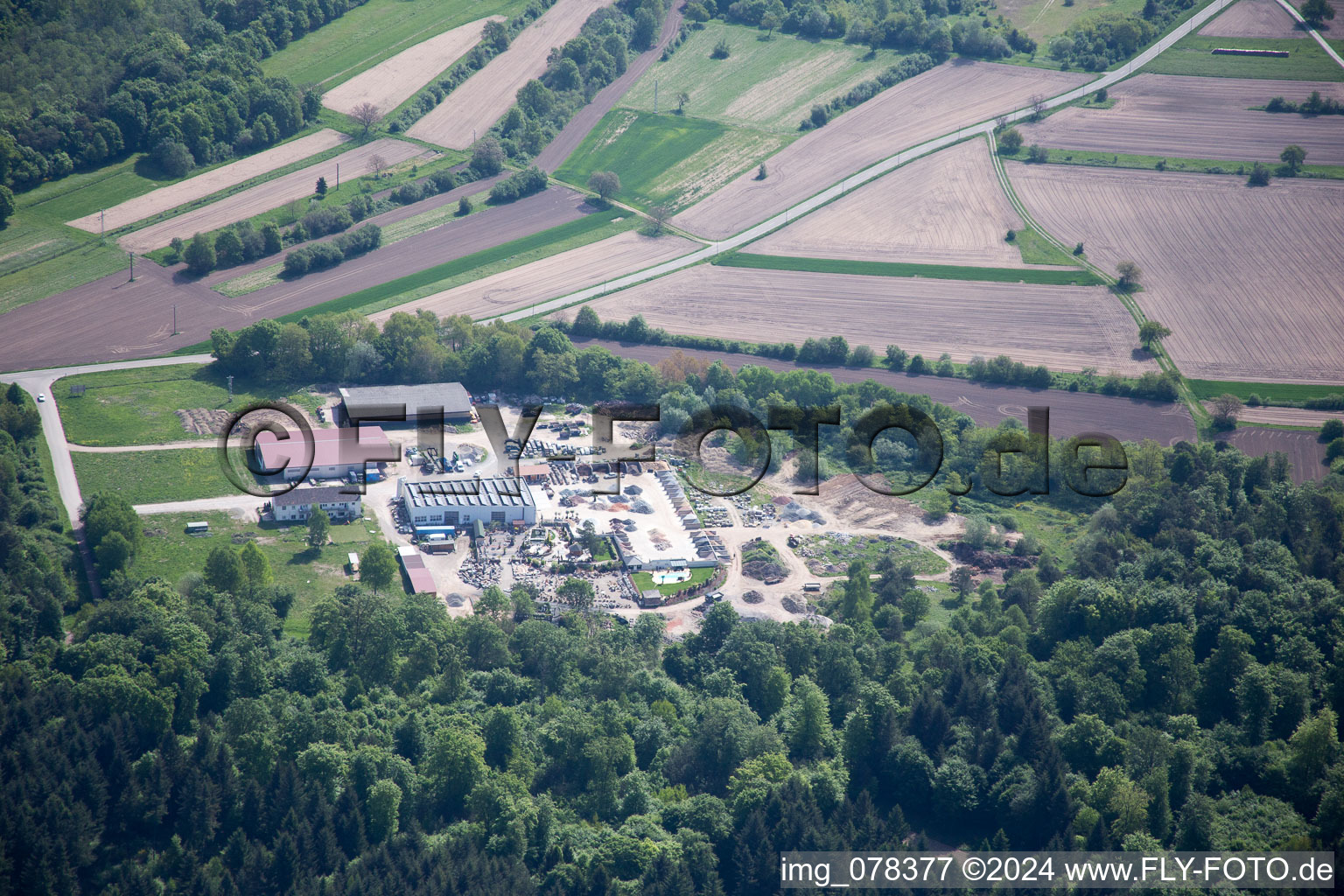 Aerial photograpy of Palatinum landscape and garden design in Hagenbach in the state Rhineland-Palatinate, Germany