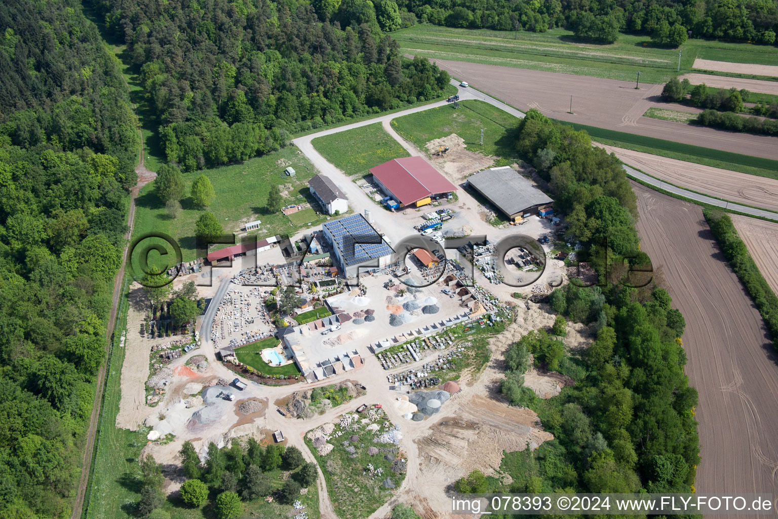 Palatinum landscape and garden design in Hagenbach in the state Rhineland-Palatinate, Germany from the drone perspective