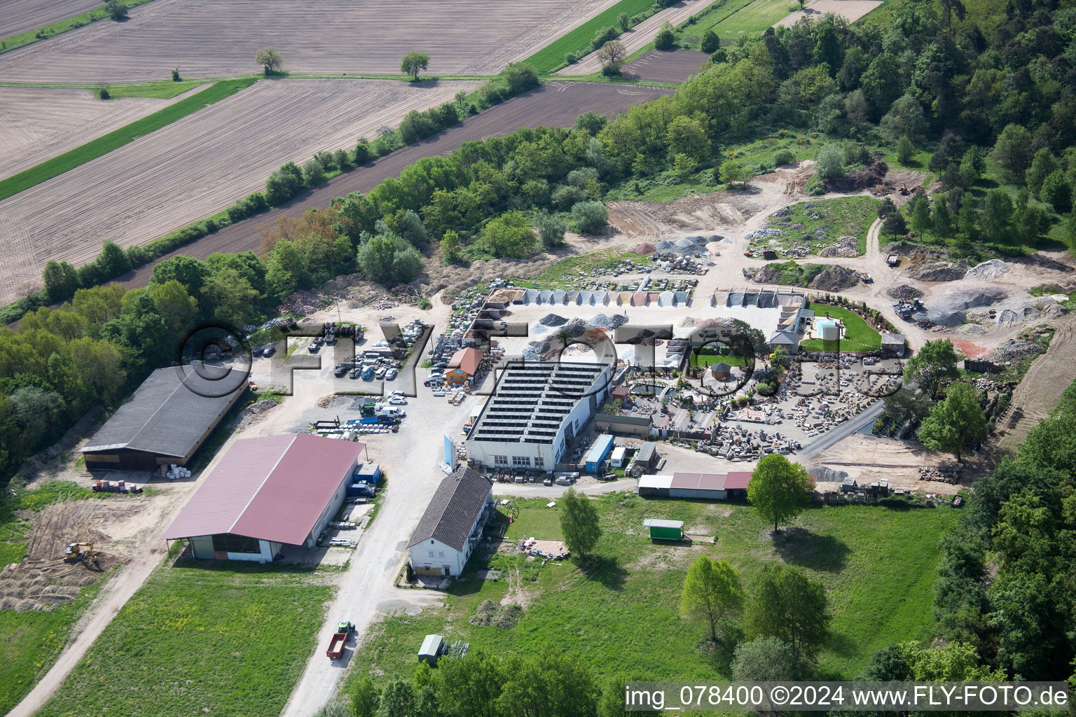 Palatinum Landscape and Garden Design in Hagenbach in the state Rhineland-Palatinate, Germany from above