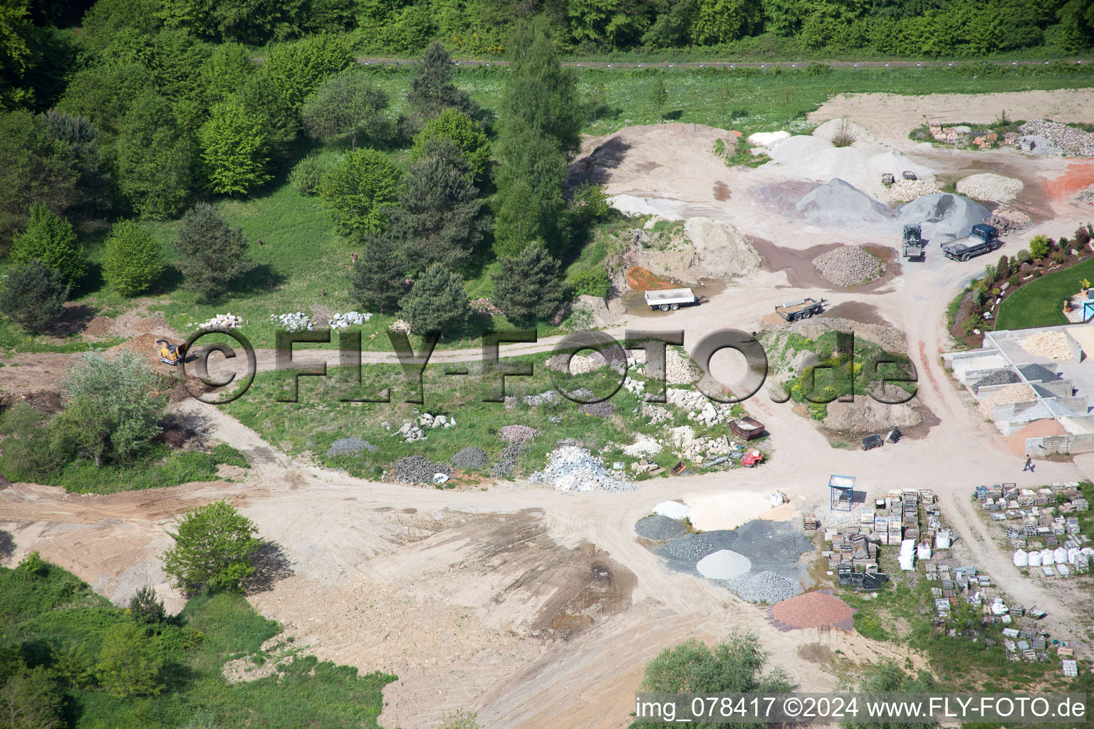 Palatinum landscape and garden design in Hagenbach in the state Rhineland-Palatinate, Germany out of the air