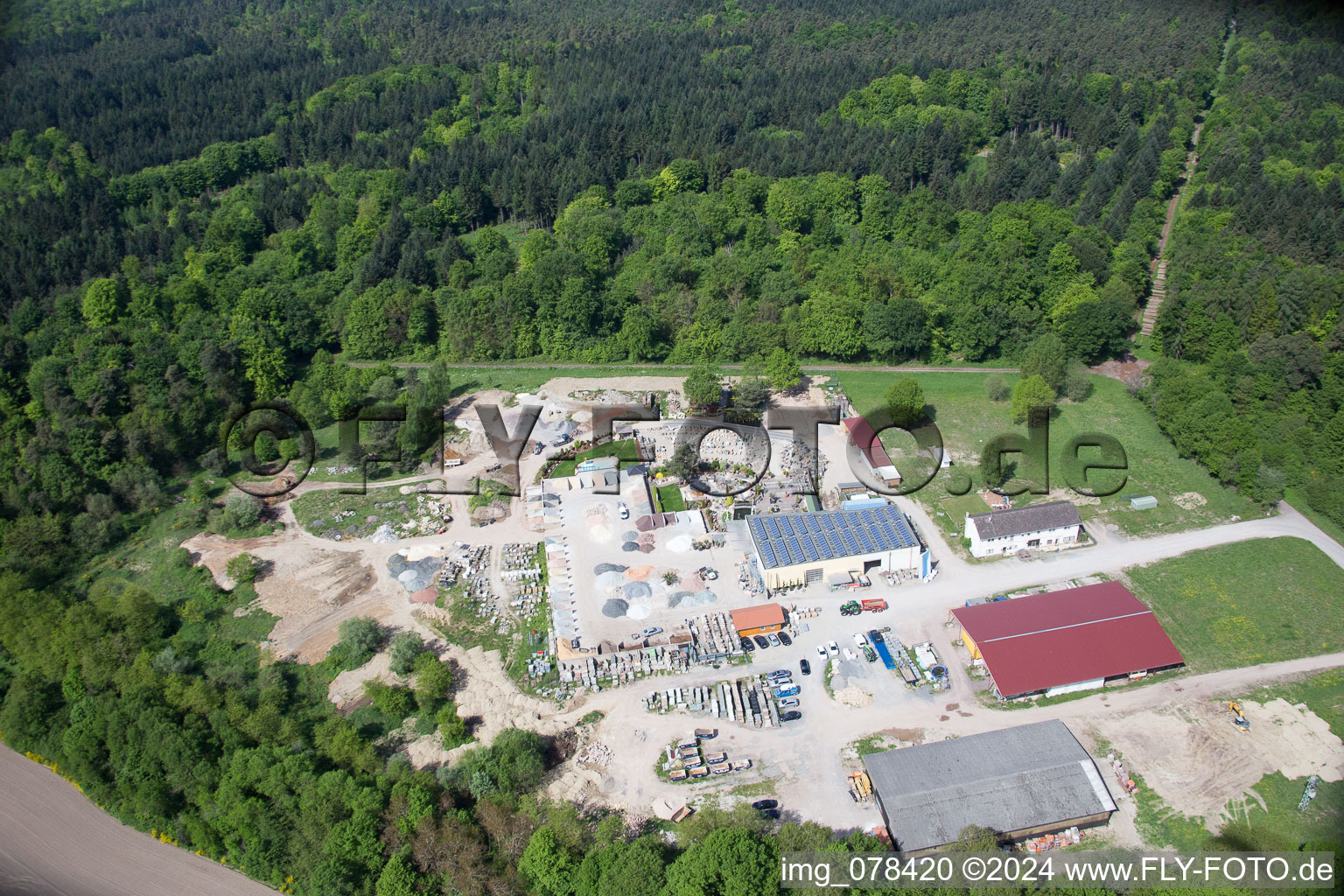 Palatinum Landscape and Garden Design in Hagenbach in the state Rhineland-Palatinate, Germany from the plane