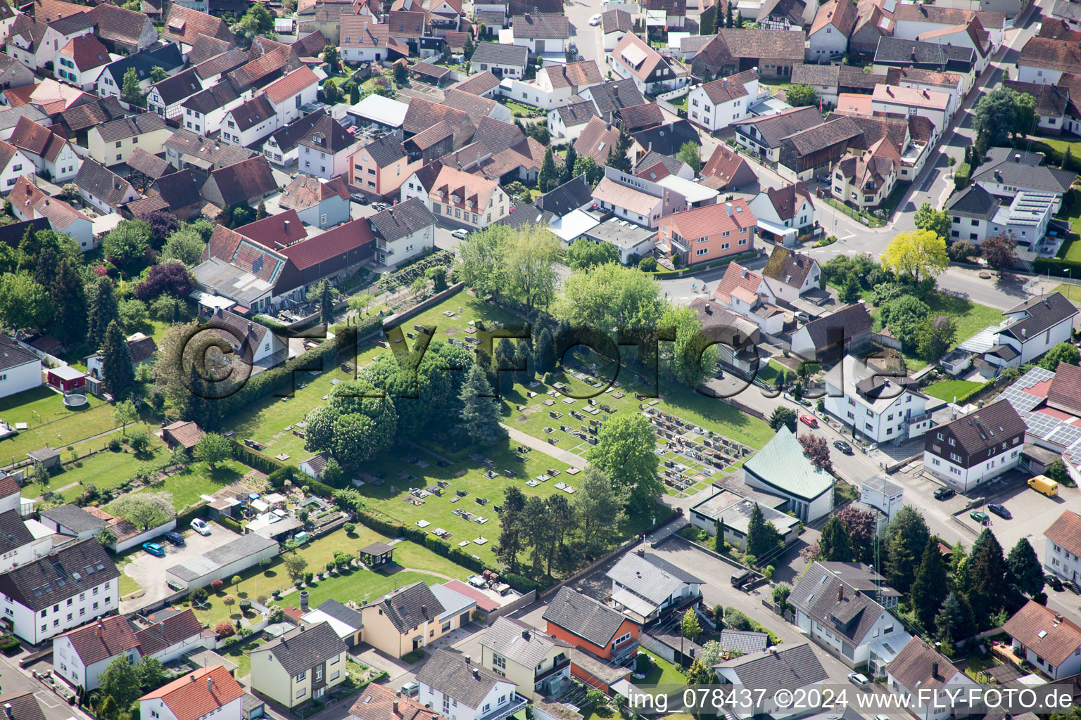 Aerial photograpy of Hagenbach in the state Rhineland-Palatinate, Germany