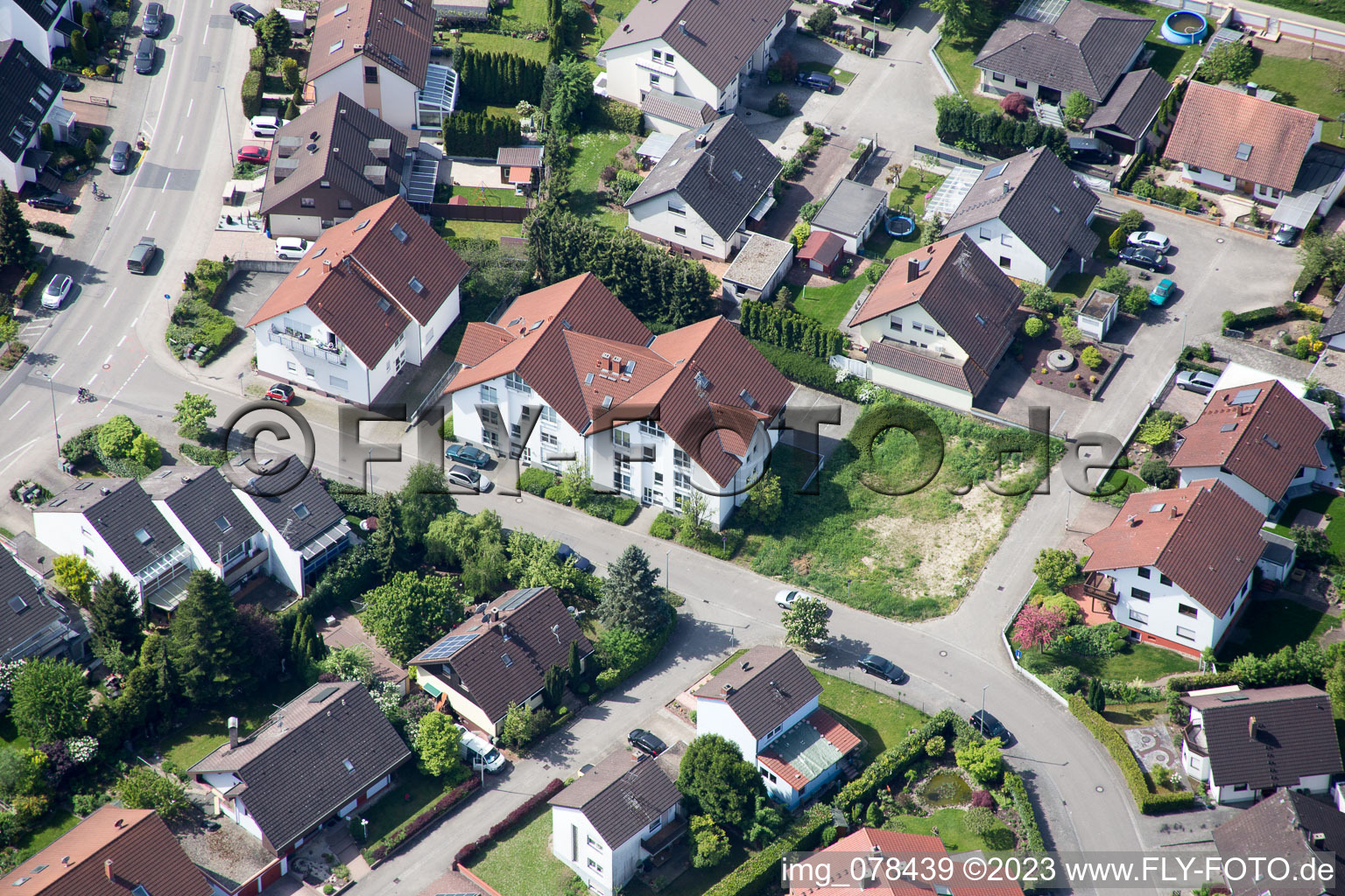 Hagenbach in the state Rhineland-Palatinate, Germany from above