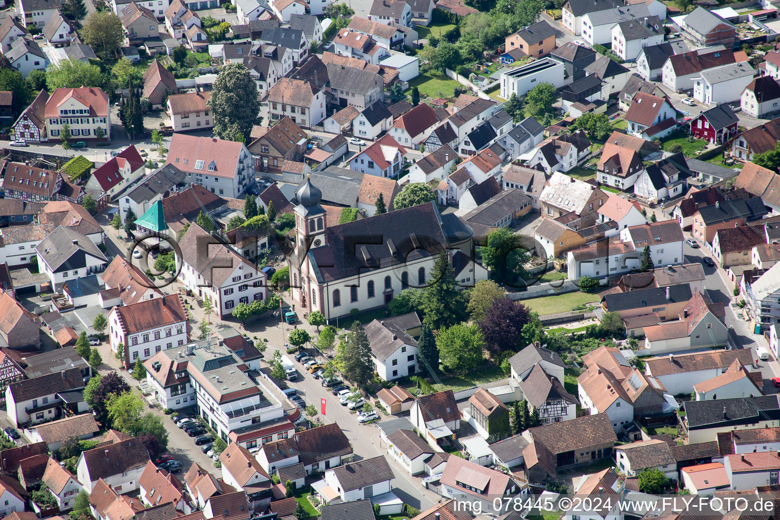 Church building in the village of in Hagenbach in the state Rhineland-Palatinate, Germany