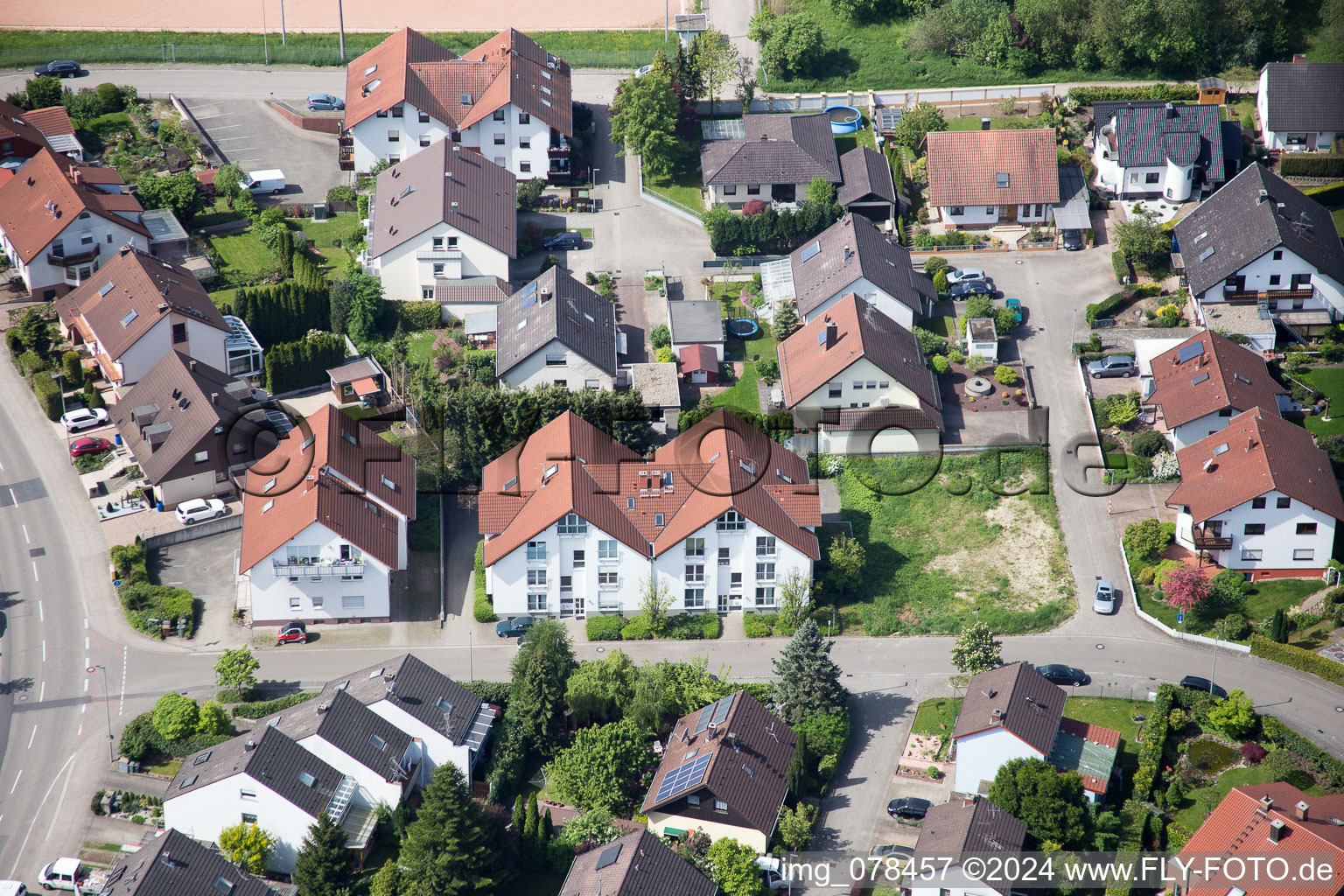 Hagenbach in the state Rhineland-Palatinate, Germany seen from above