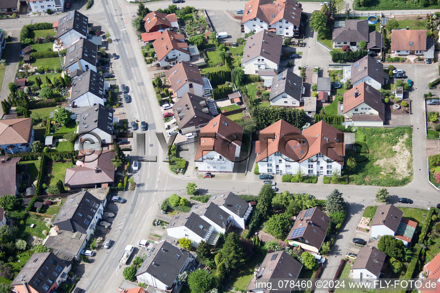 Hagenbach in the state Rhineland-Palatinate, Germany viewn from the air