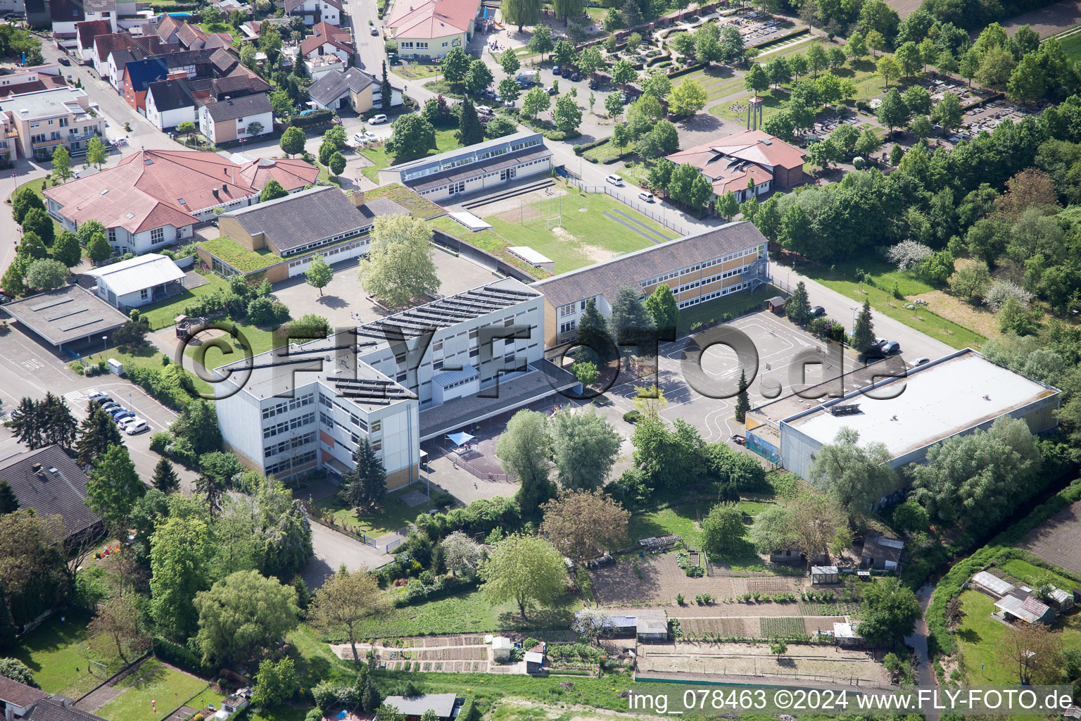 Hagenbach in the state Rhineland-Palatinate, Germany from the drone perspective