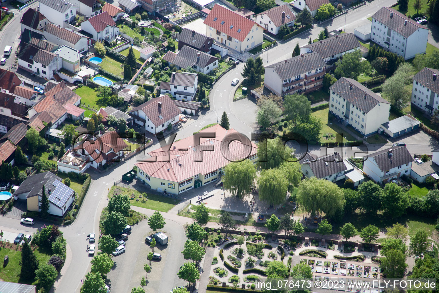 Hagenbach in the state Rhineland-Palatinate, Germany out of the air