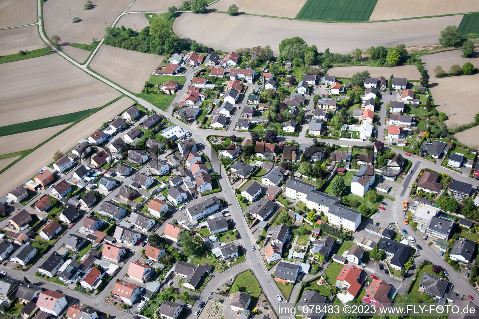 Hagenbach in the state Rhineland-Palatinate, Germany from the drone perspective