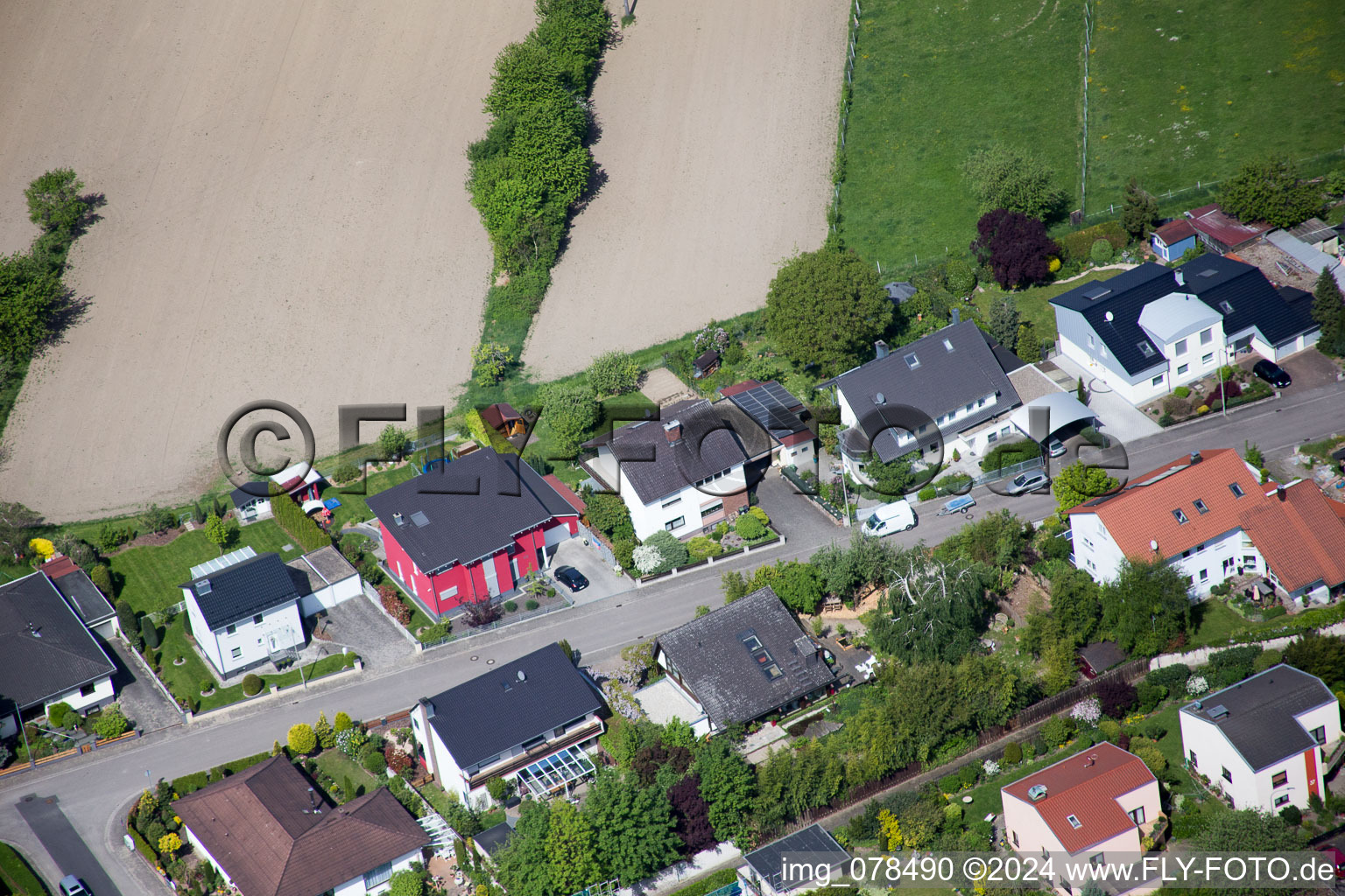 Hagenbach in the state Rhineland-Palatinate, Germany out of the air