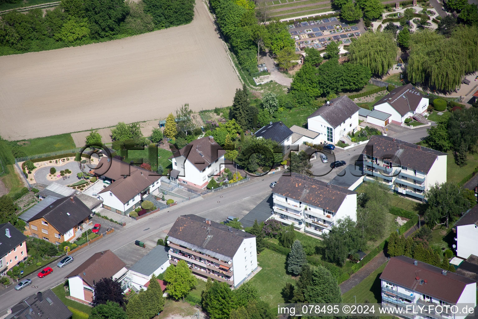 Hagenbach in the state Rhineland-Palatinate, Germany viewn from the air