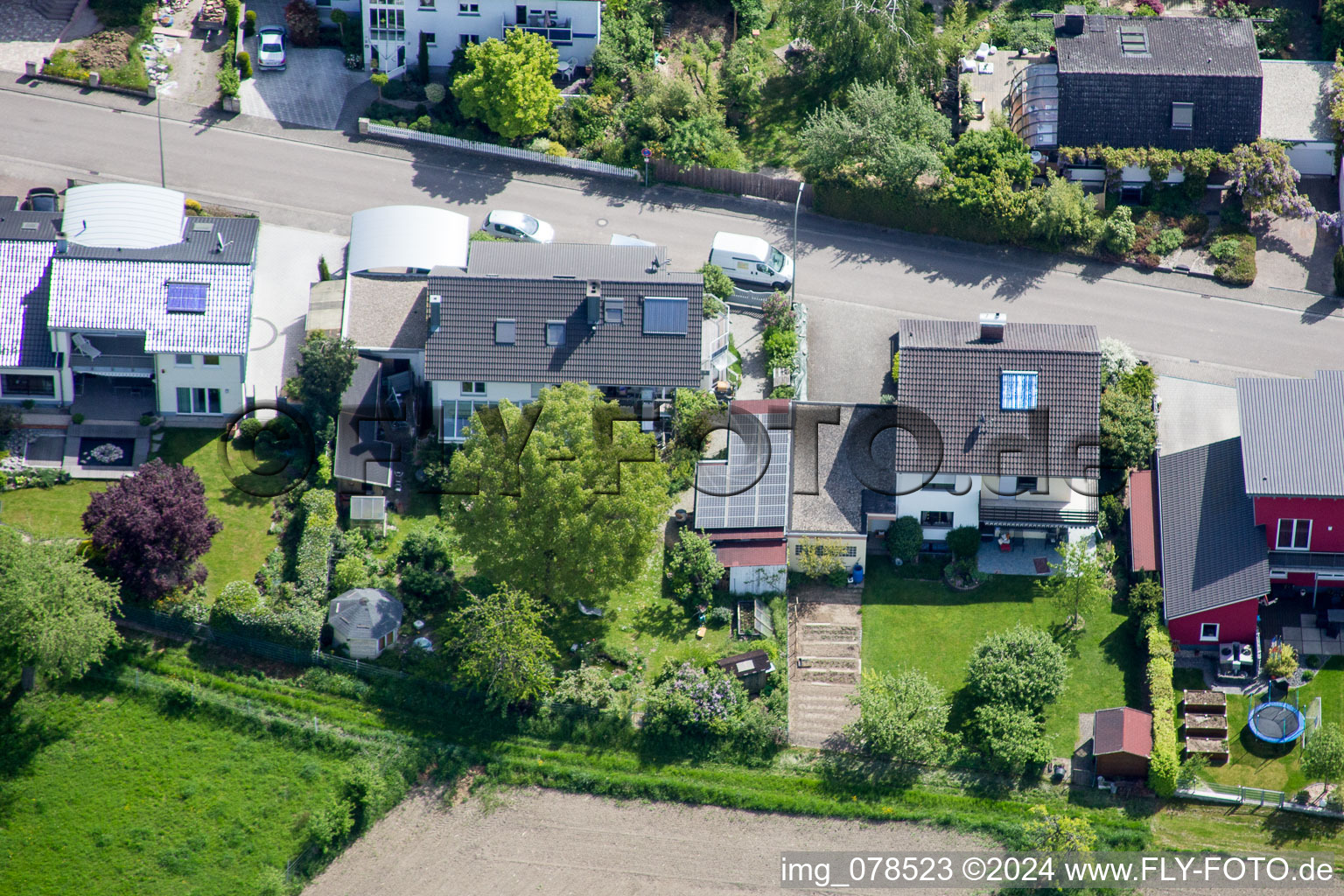 Hagenbach in the state Rhineland-Palatinate, Germany from above