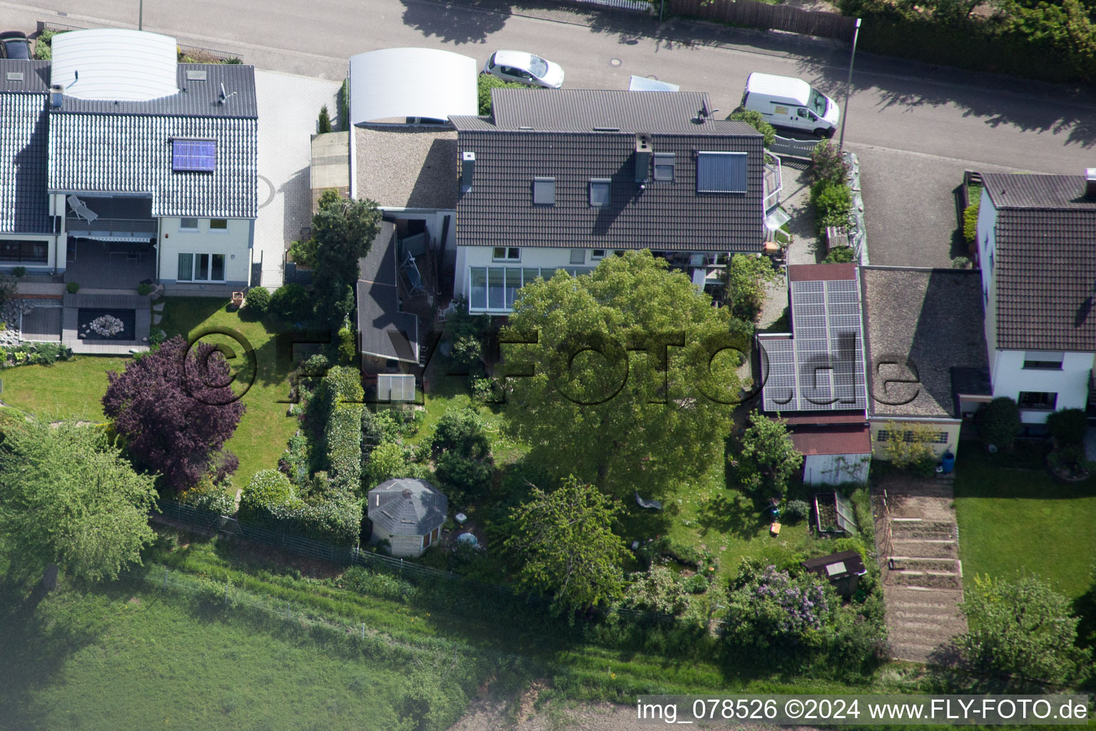 Hagenbach in the state Rhineland-Palatinate, Germany seen from above