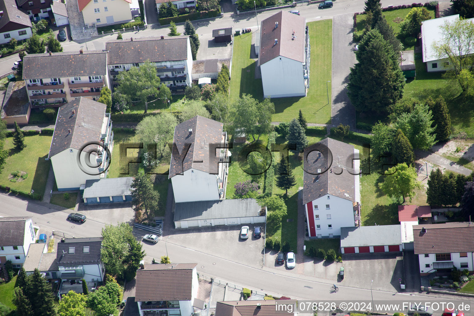 Bird's eye view of Hagenbach in the state Rhineland-Palatinate, Germany