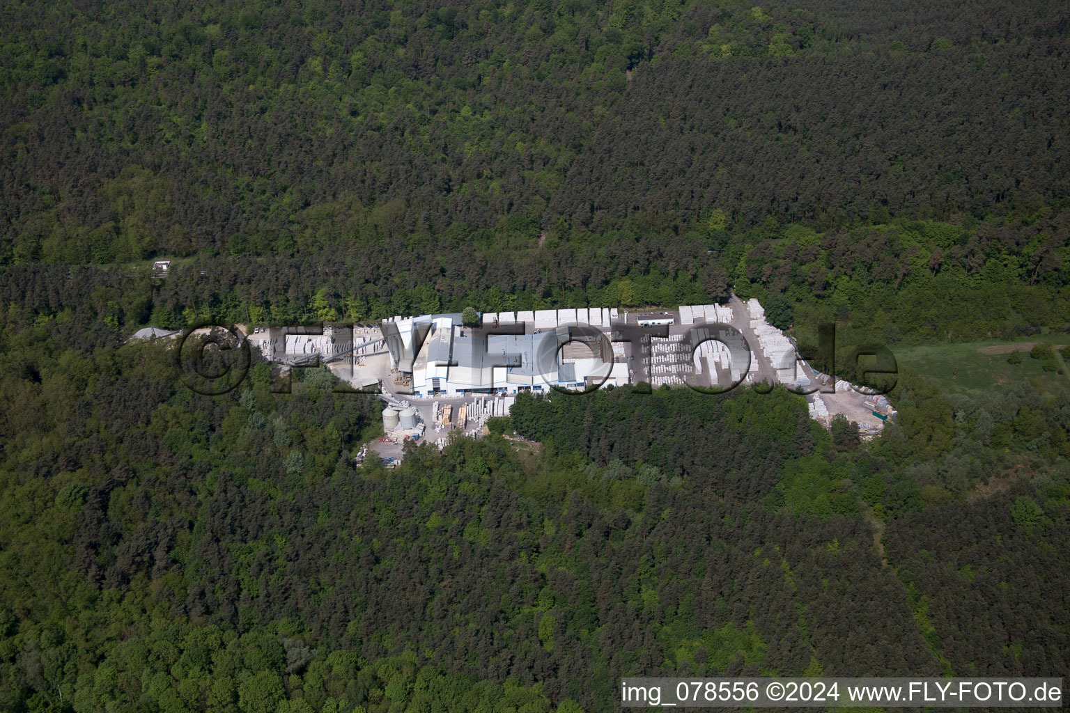 Drone image of Neuburg in the state Rhineland-Palatinate, Germany