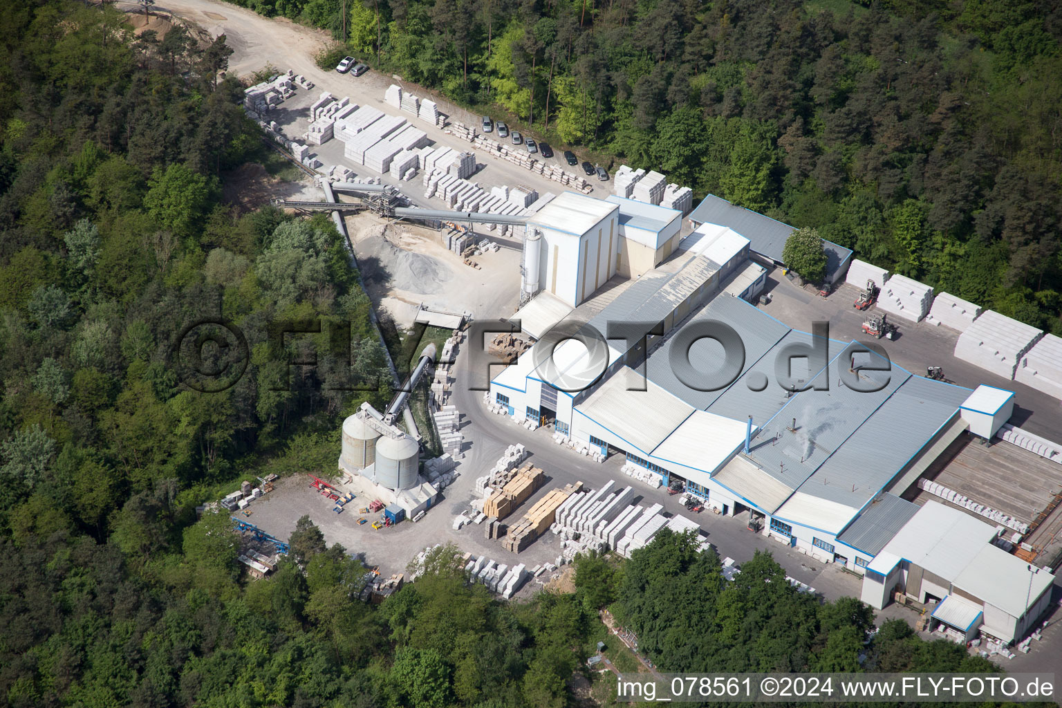 Neuburg in the state Rhineland-Palatinate, Germany from a drone