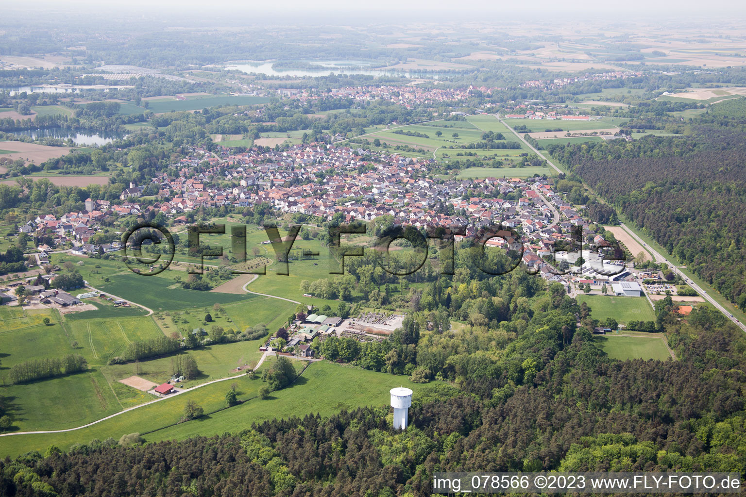 Berg in the state Rhineland-Palatinate, Germany viewn from the air