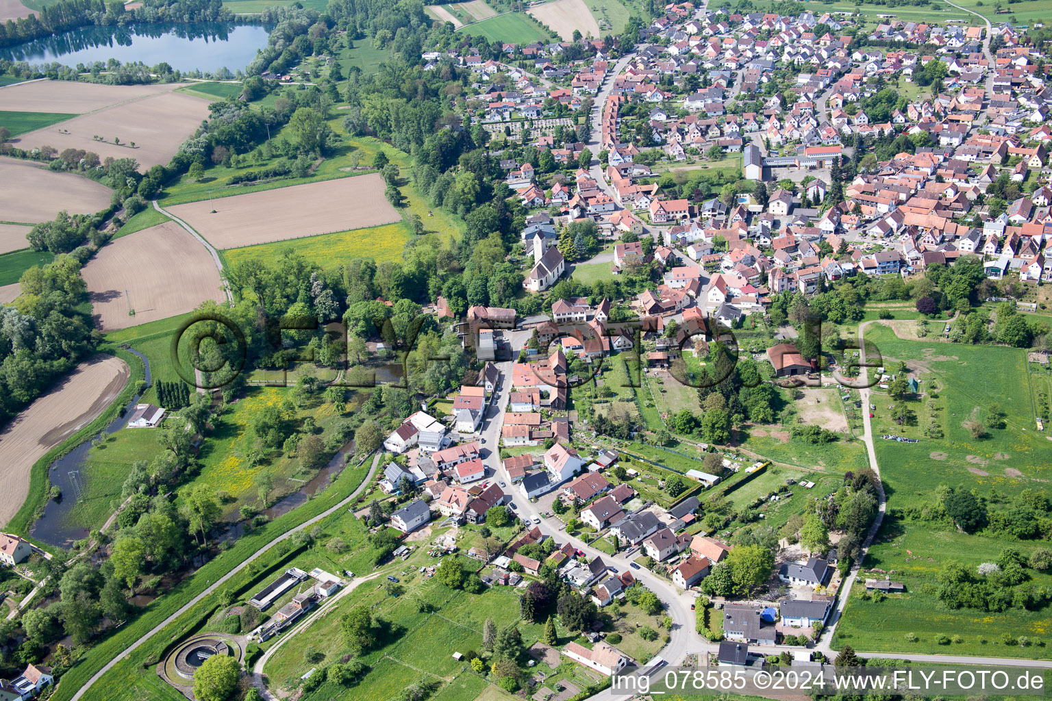 Village view in the district Neulauterburg in Berg (Pfalz) in the state Rhineland-Palatinate