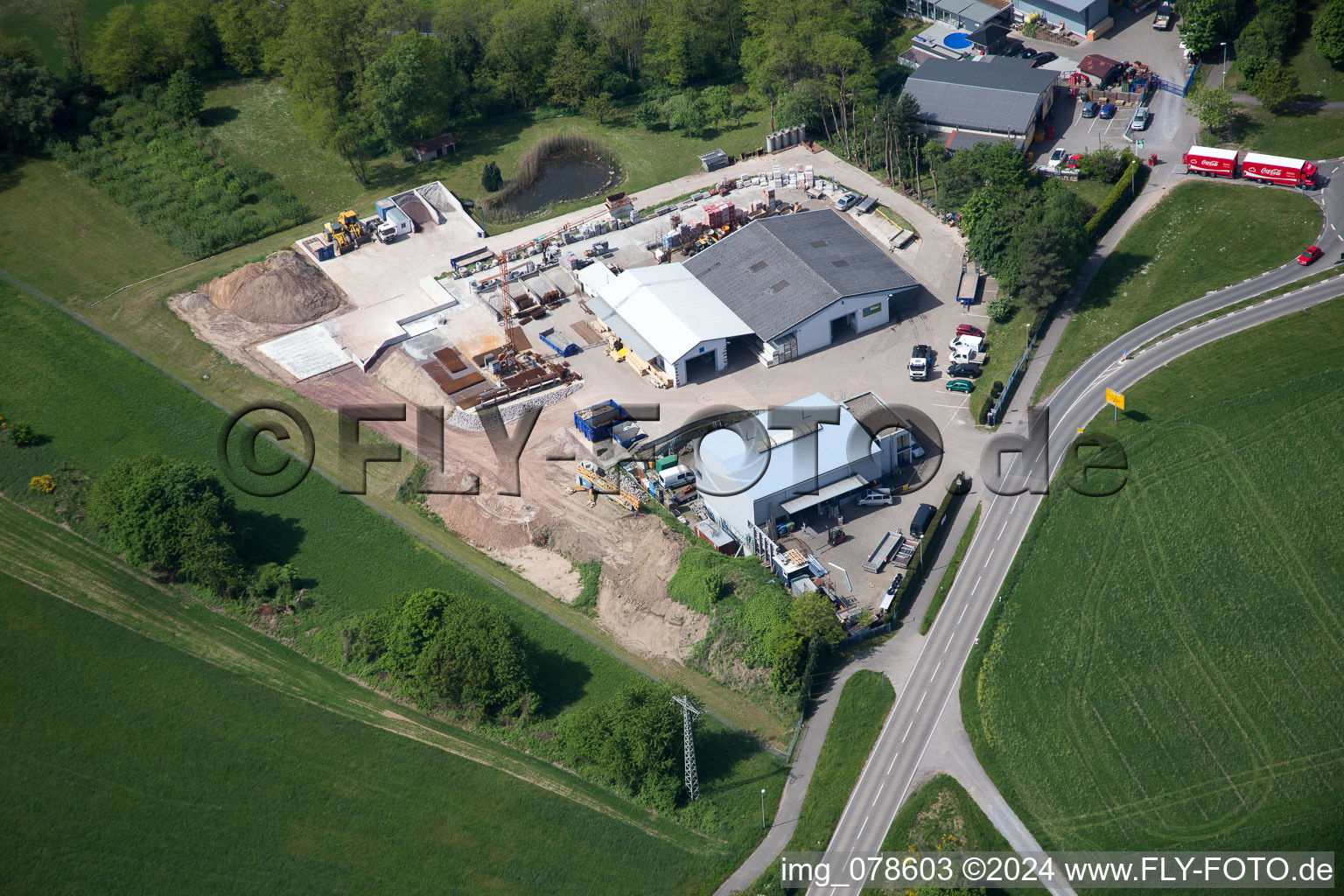 Aerial view of Ghetto Metal Construction in the district Neulauterburg in Berg in the state Rhineland-Palatinate, Germany