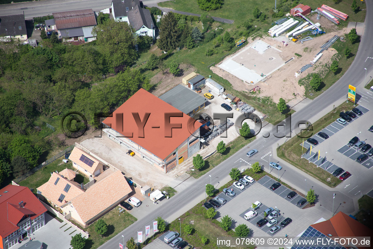 Aerial photograpy of Mühläcker in the district Neulauterburg in Berg in the state Rhineland-Palatinate, Germany