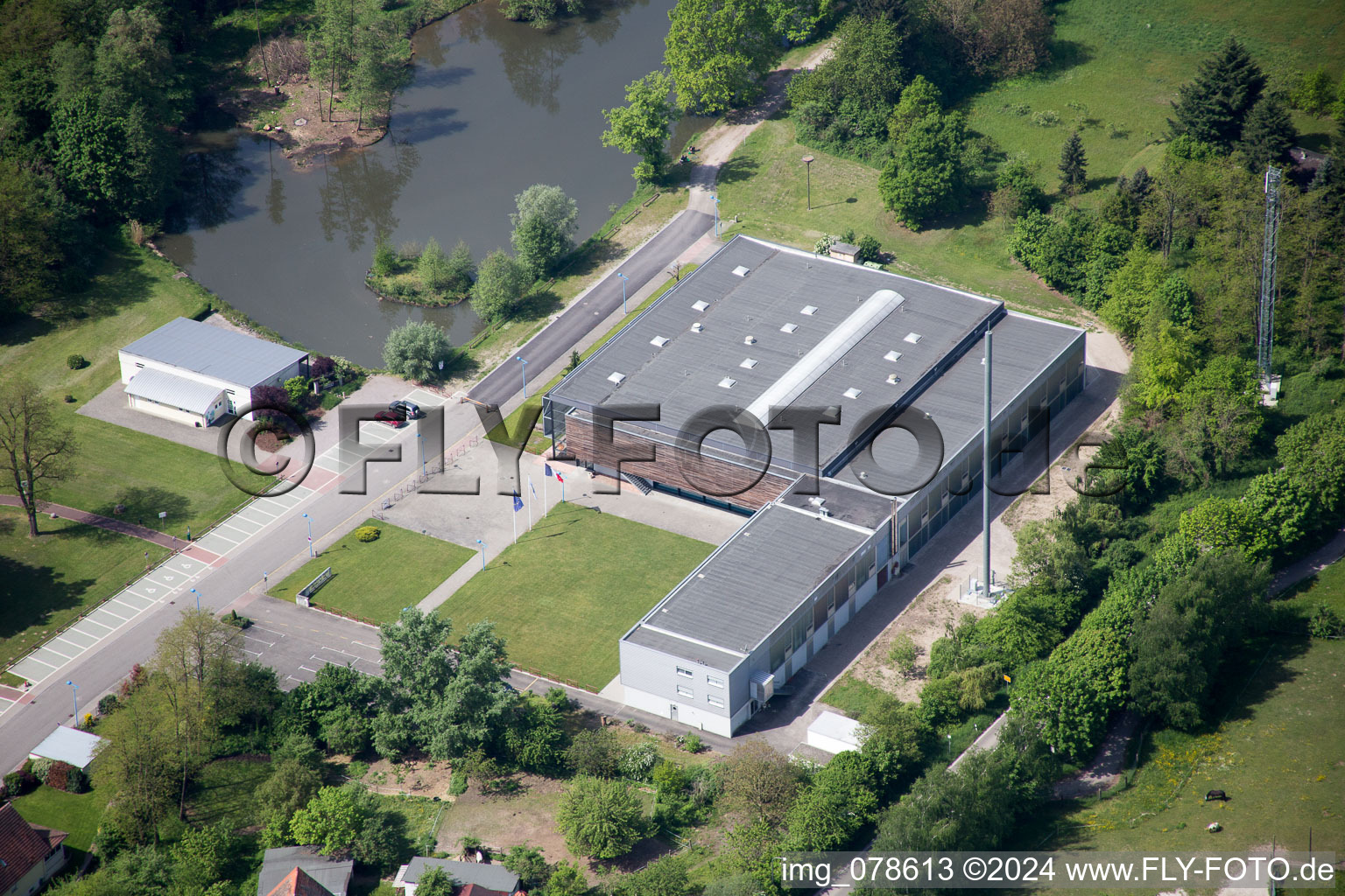 Aerial photograpy of Border in Lauterbourg in the state Bas-Rhin, France