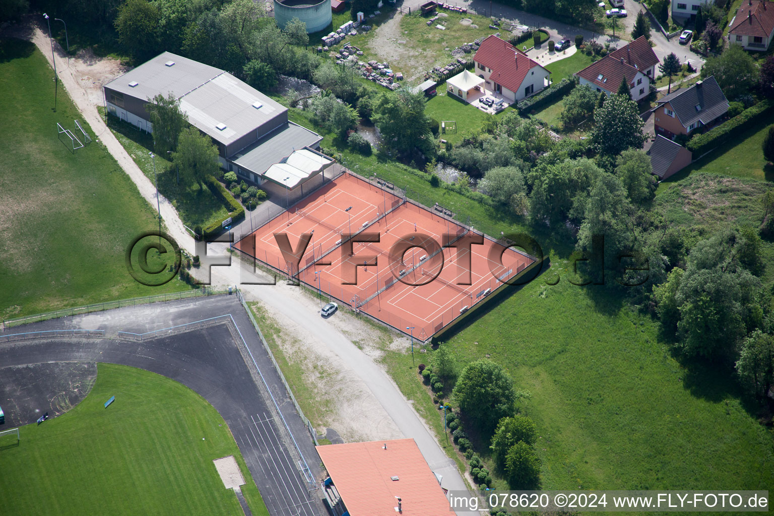 Sports fields in Lauterbourg in the state Bas-Rhin, France