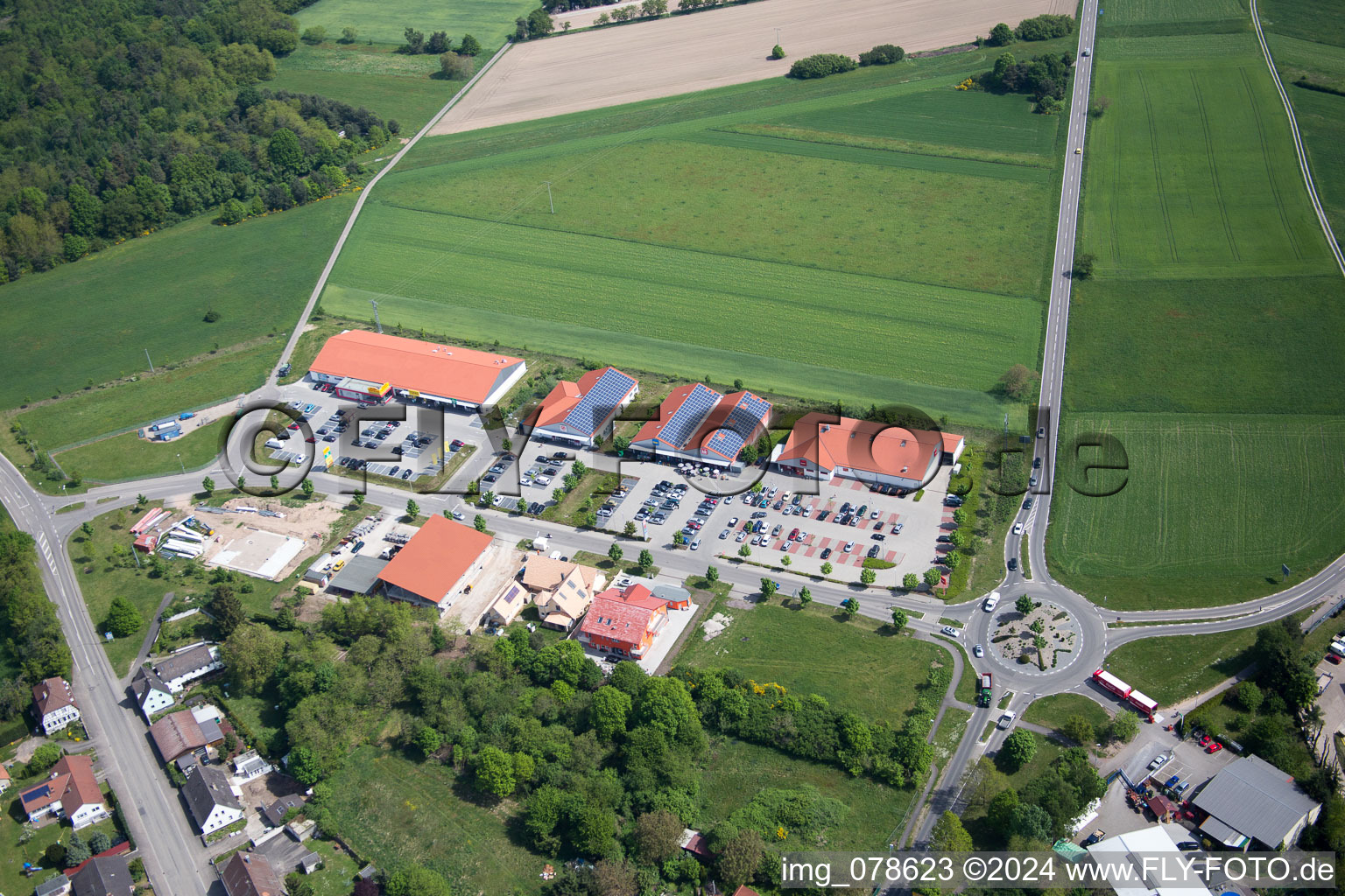 District Neulauterburg in Berg in the state Rhineland-Palatinate, Germany from above