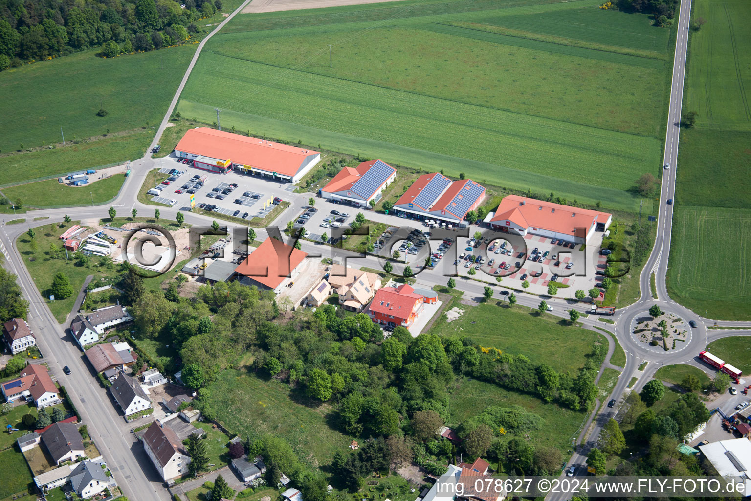 Shopping centers in Neulauterburg in the state Rhineland-Palatinate, Germany