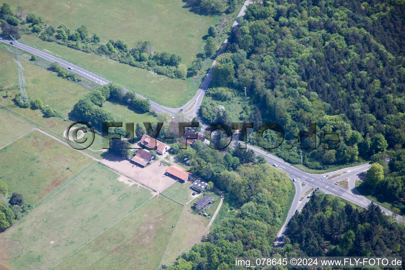 Aerial photograpy of Langenberg in the state Rhineland-Palatinate, Germany