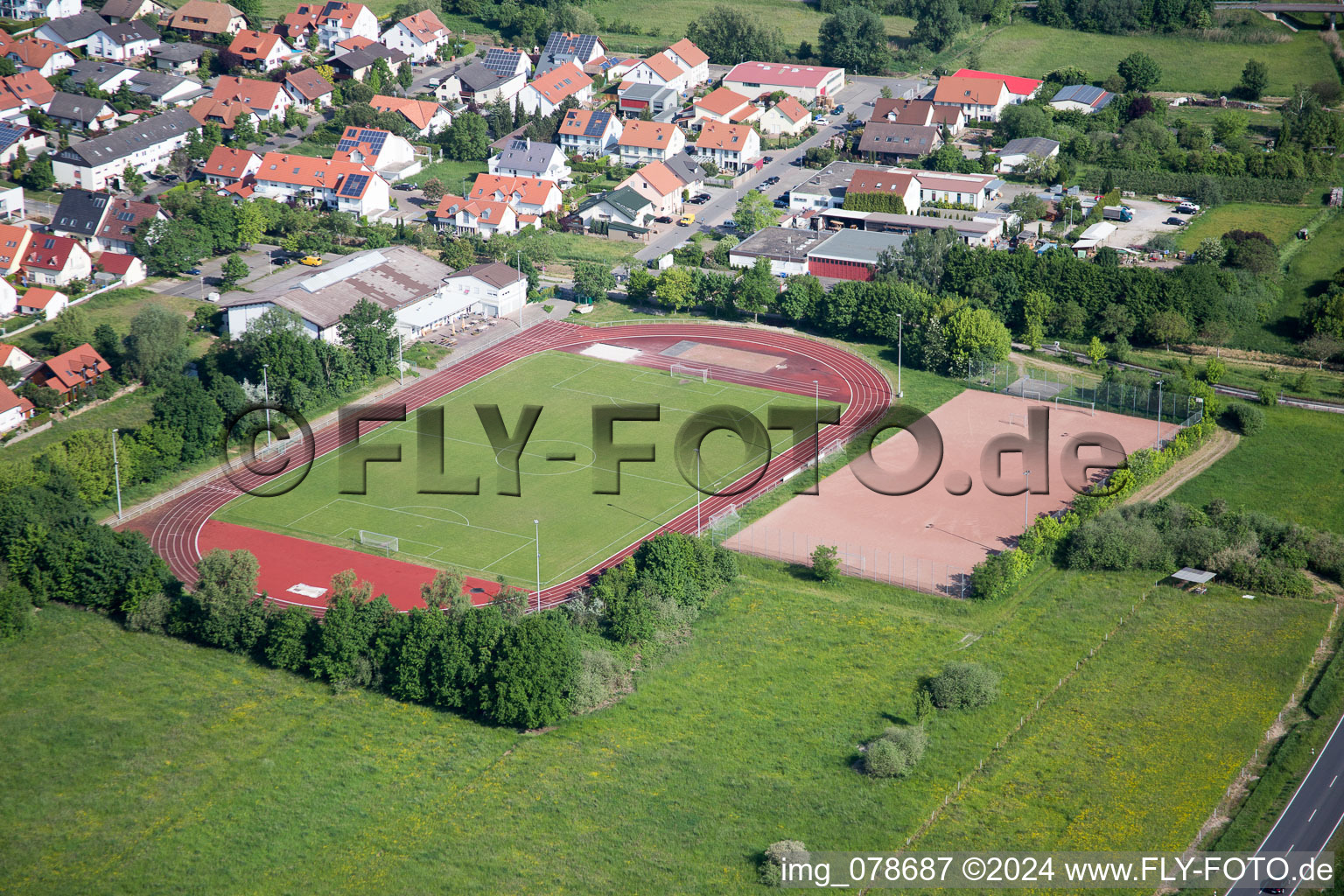 Oblique view of Ruppertsberg in the state Rhineland-Palatinate, Germany