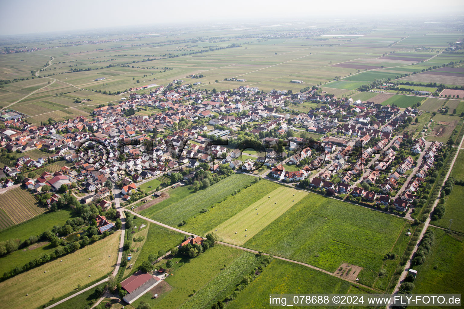 Ruppertsberg in the state Rhineland-Palatinate, Germany from above