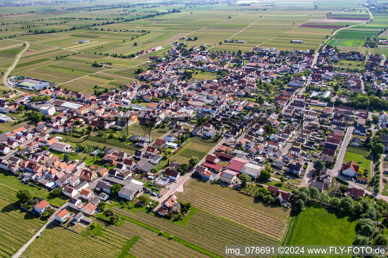 From the southwest in Deidesheim in the state Rhineland-Palatinate, Germany