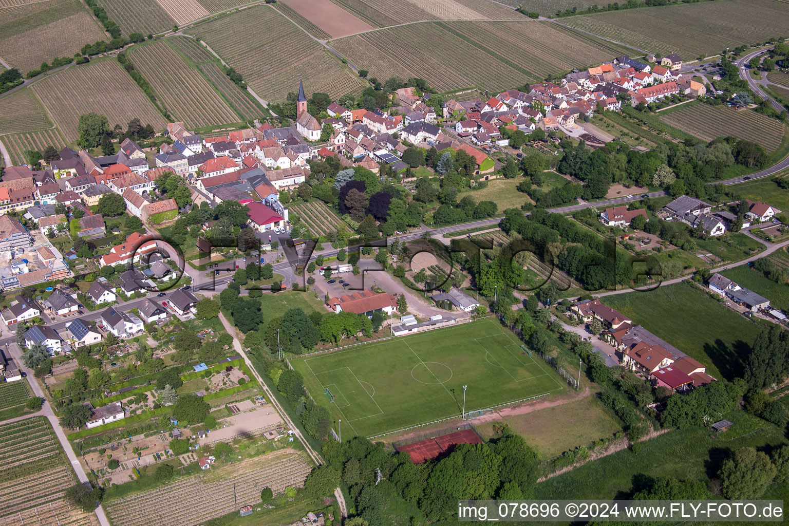 Oblique view of Forst an der Weinstraße in the state Rhineland-Palatinate, Germany