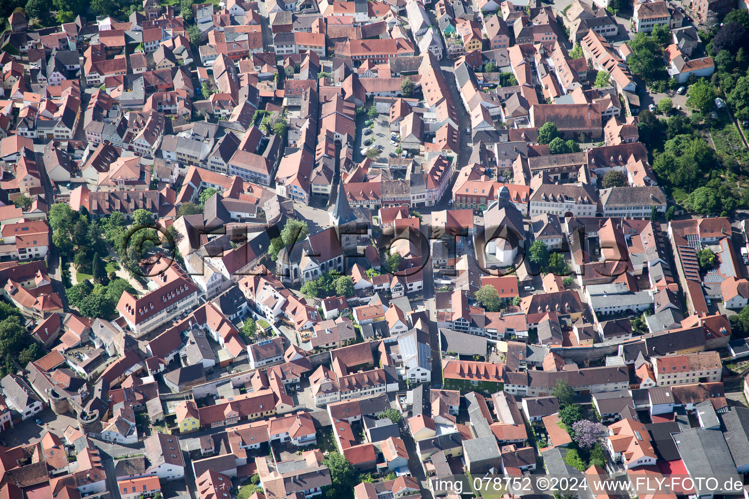 Town View of the streets and houses of the residential areas in Freinsheim in the state Rhineland-Palatinate, Germany