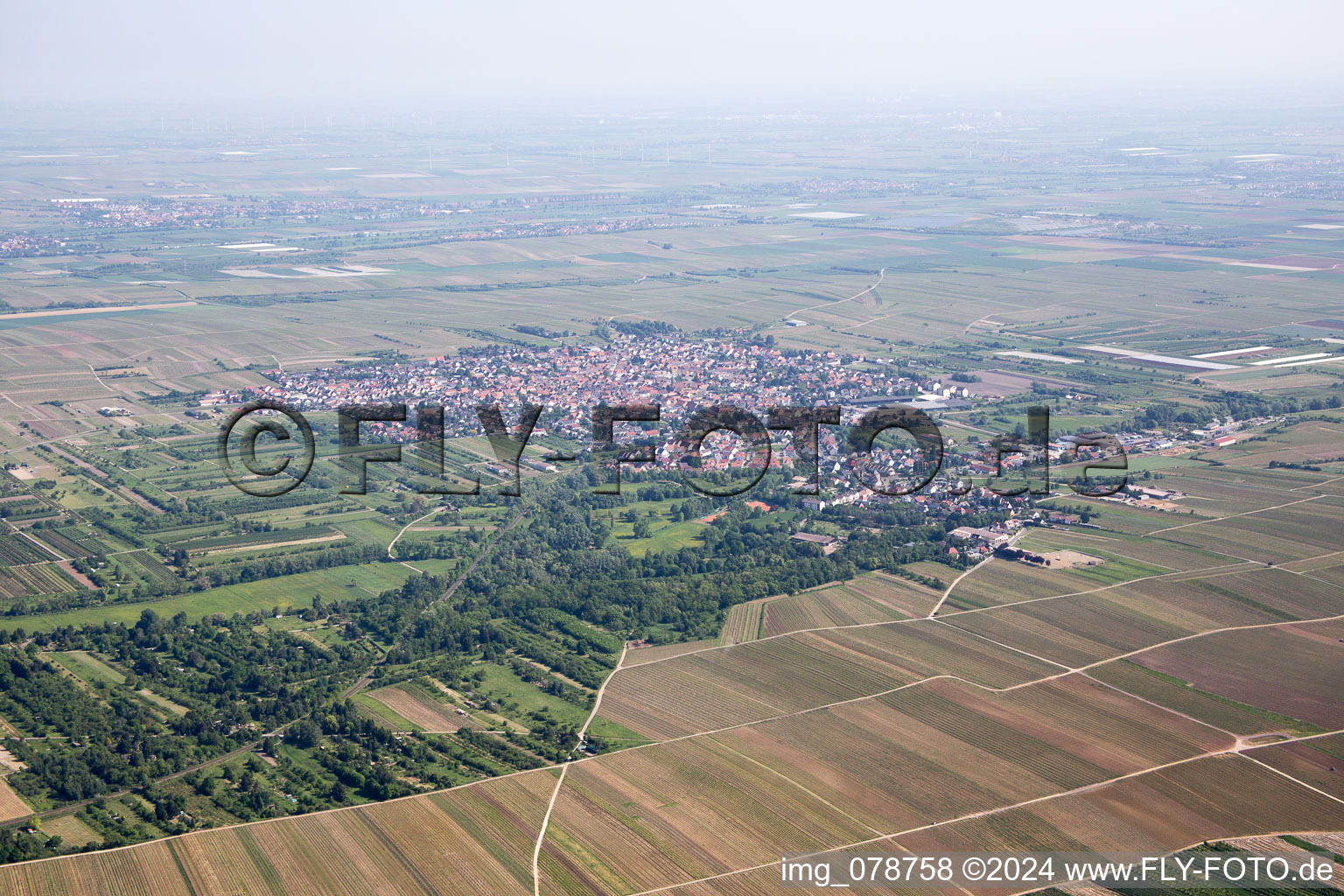 Aerial photograpy of Erpolzheim in the state Rhineland-Palatinate, Germany