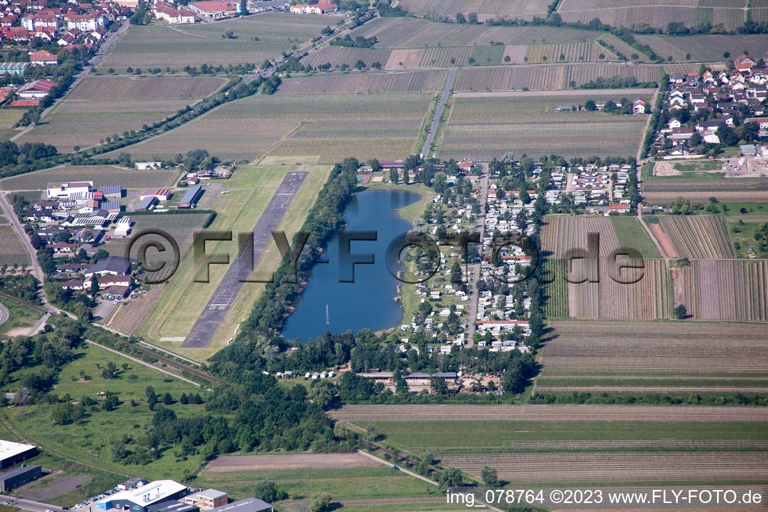 Airport, camping in Bad Dürkheim in the state Rhineland-Palatinate, Germany