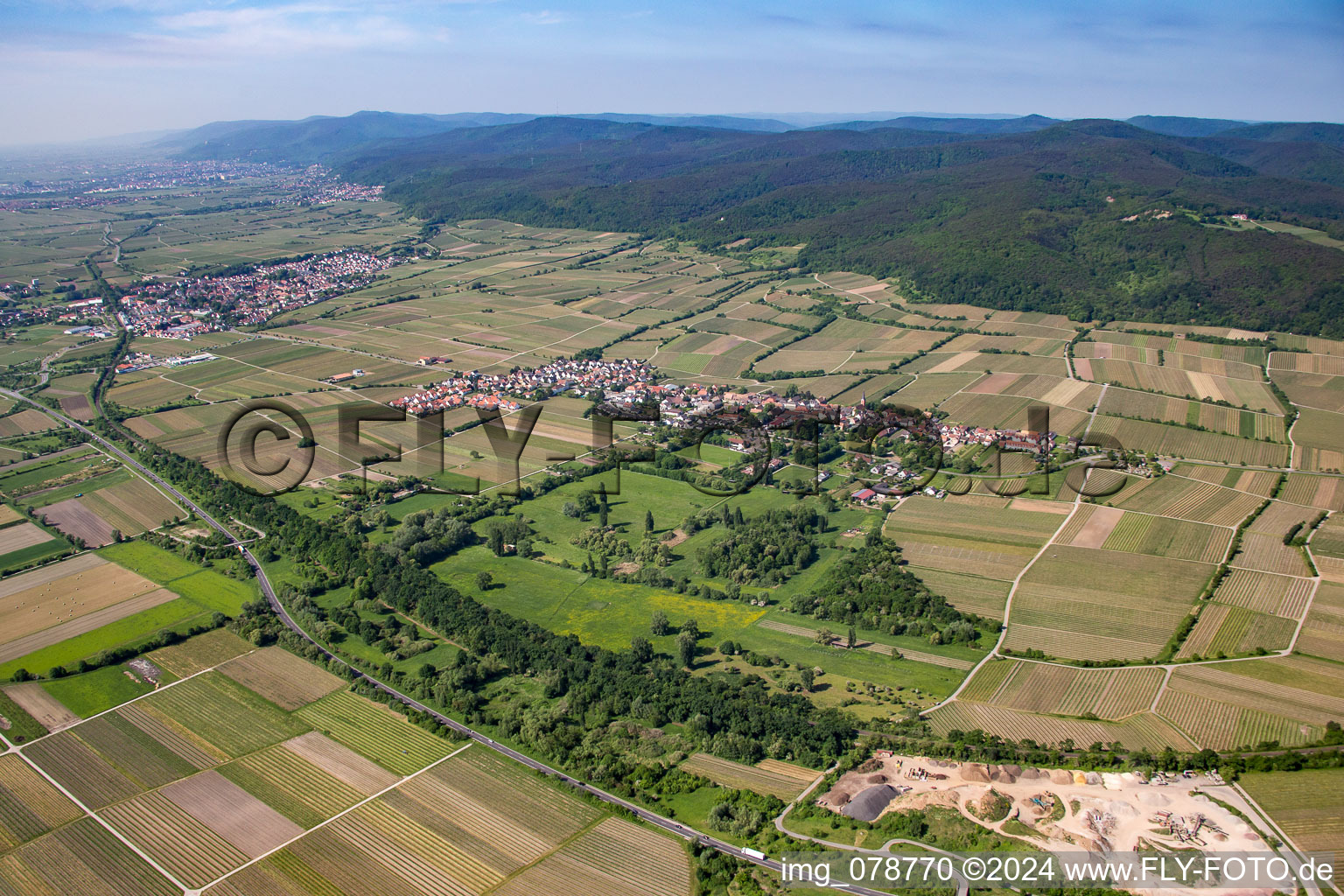 Forst an der Weinstraße in the state Rhineland-Palatinate, Germany out of the air