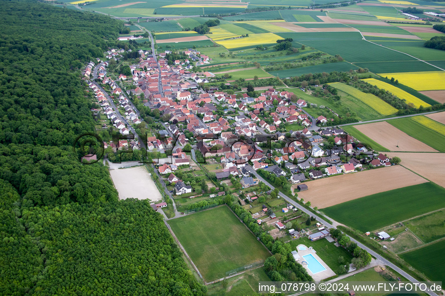 Aerial photograpy of Schraudenbach in the state Bavaria, Germany